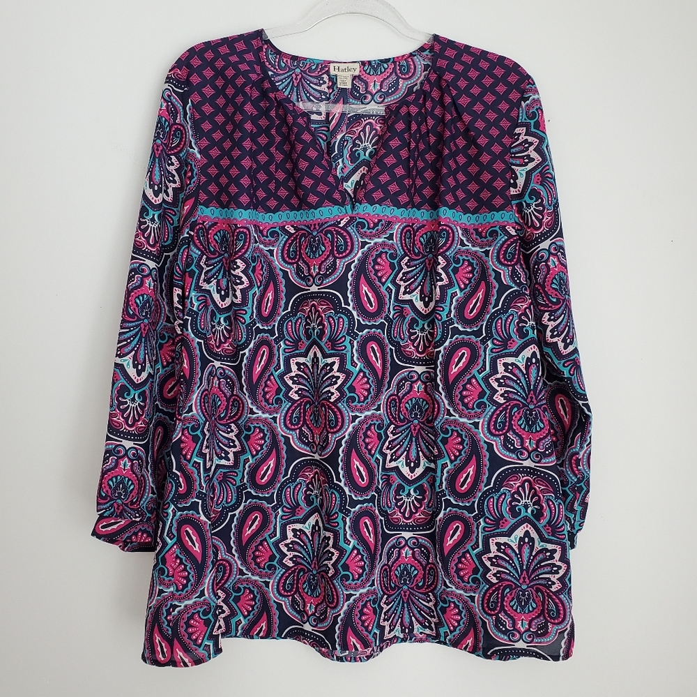 Hatley Chiffon Printed LS Top Size XL